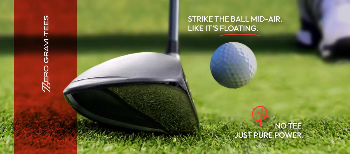 A golf driver and a floating golf ball.