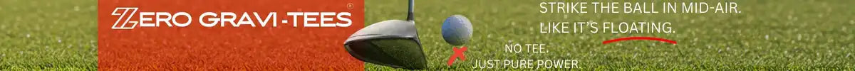 A golf tee designed to suspend the ball in mid-air for a clean strike.